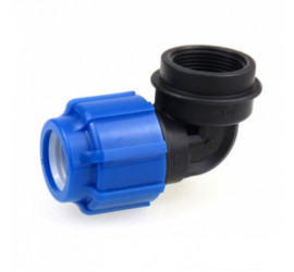 Отвод компрессионный d 32х3/4 внутренняя резьба для ПЭ - фото - 1