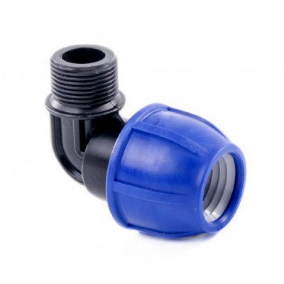 Отвод компрессионный d 25х3/4 наружная резьба для ПЭ - фото - 1