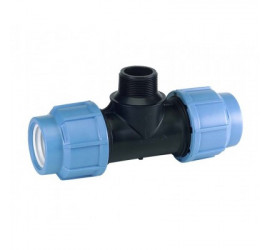 Тройник компрессионный d 32х3/4"х32 наружная резьба для ПЭ - фото - 1