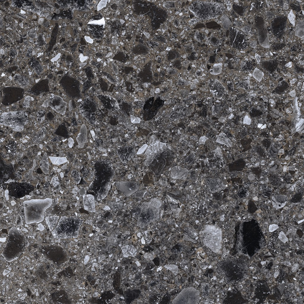 Terrazzo Керамогранит Черный K-333/MR/60x60 - фото - 1