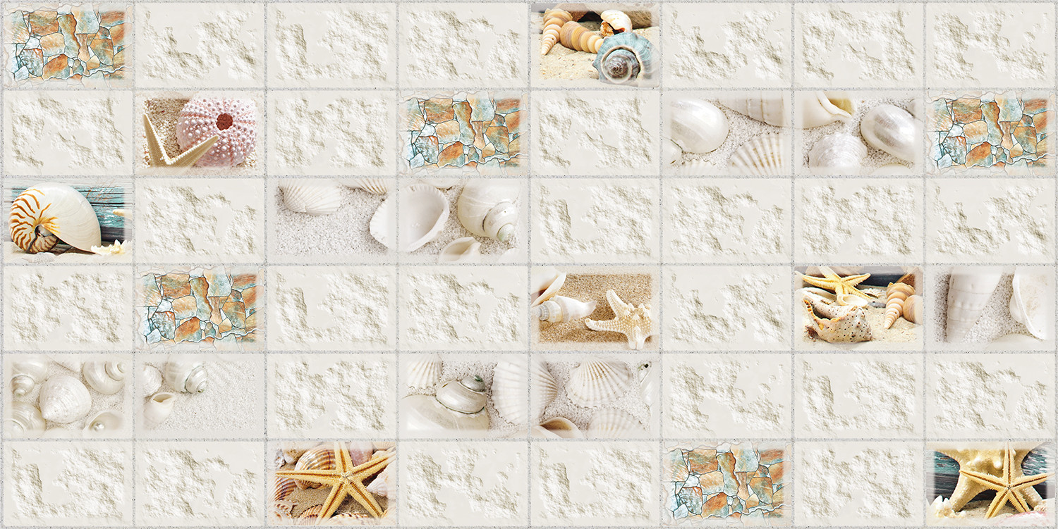 Панель ПВХ Гранёный прямоугольник Родос 960*480мм - фото - 1