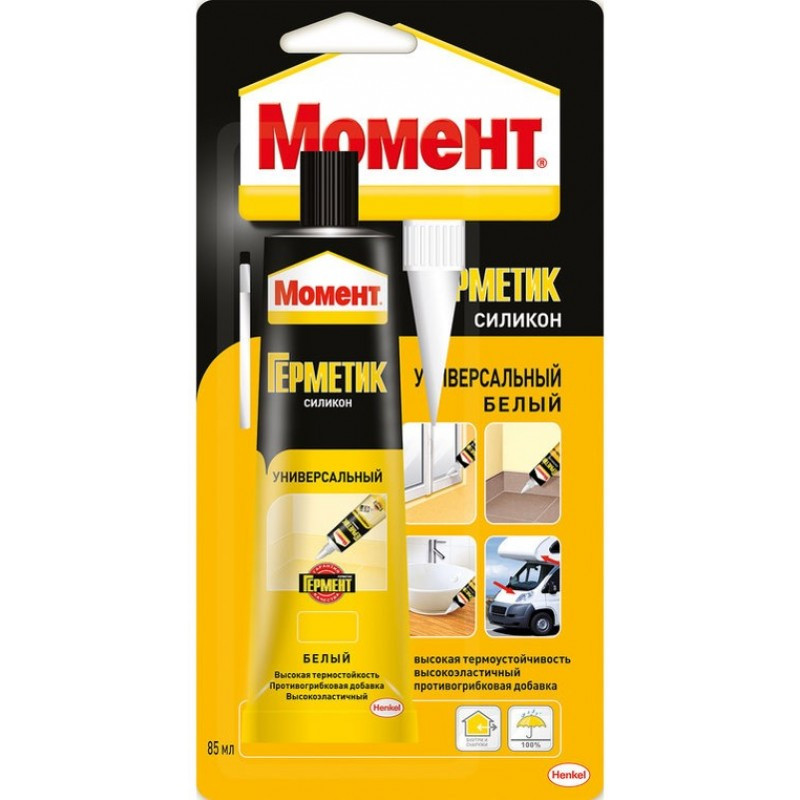 Герметик силиконовый универсальный Момент белый 70 мл - фото - 1