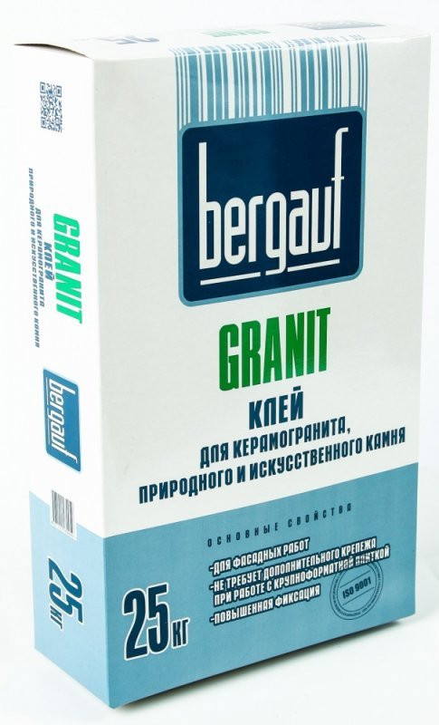 Клей плиточный для керамогранита и искусственного камня Bergauf Granit 25 кг - фото - 1