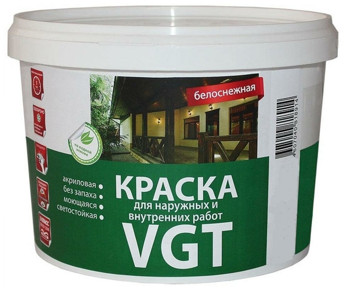 КРАСКА ВД-АК-1180 ДЛЯ НАР/ВНУТР РАБОТ МОЮЩАЯСЯ БЕЛОСНЕЖНАЯ, 3 КГ - фото - 1