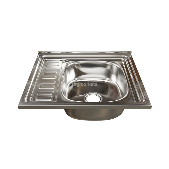 Мойка нержавейка MIXLINE накладная 60*60 правая 0,4 мм - фото - 1