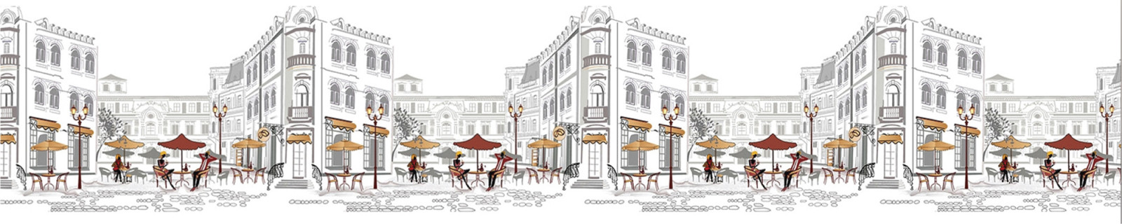 Фартук Уличное кафе 3000*600 - фото - 1