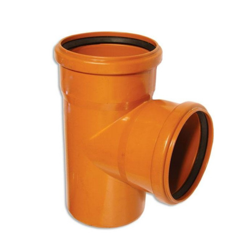 Тройник ПП ПФ 160*160*90 рыжий (с кольцом) - фото - 1