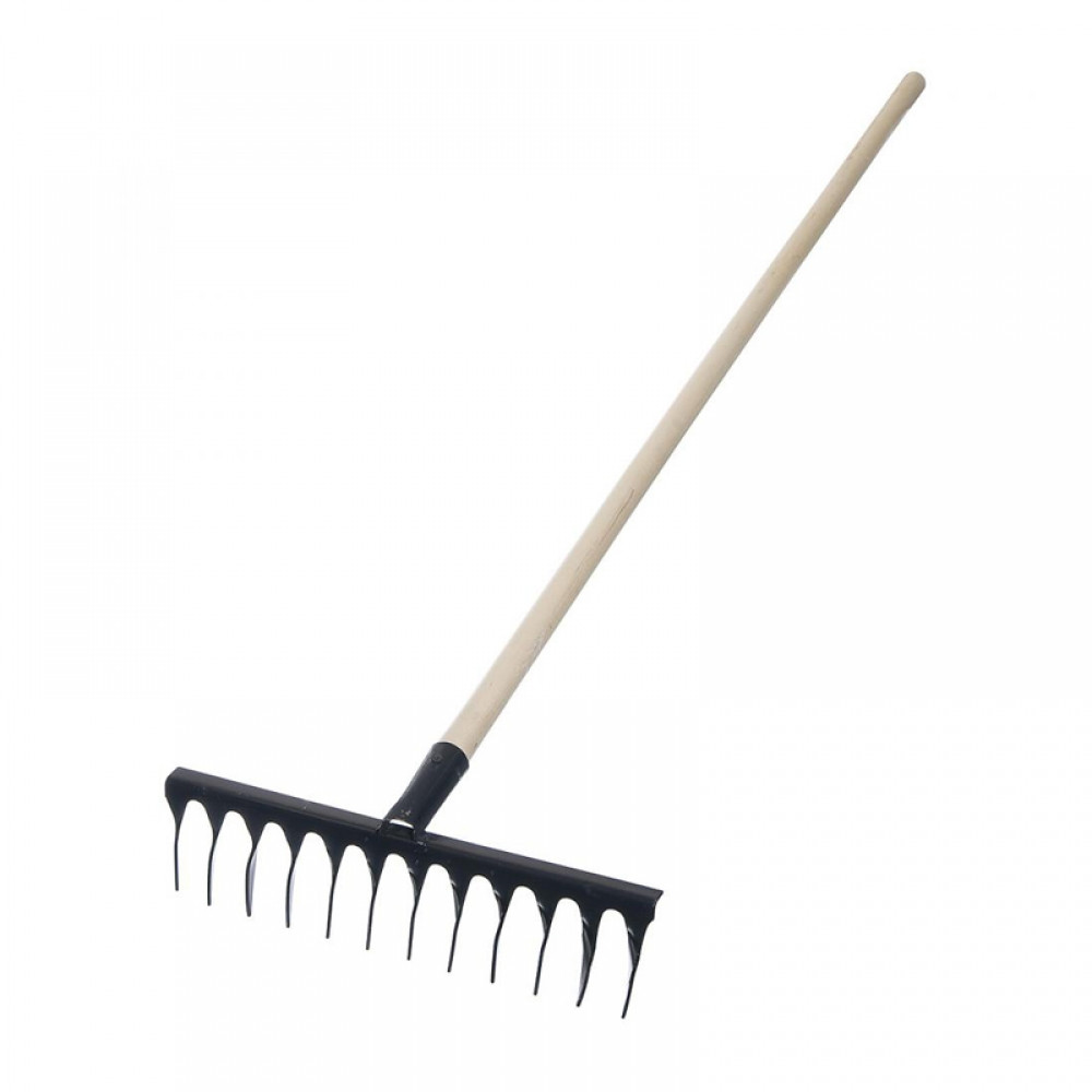 Грабли 12 зубов витые с черенком - фото - 1