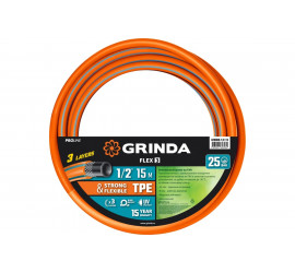 Шланг поливочный GRINDA PROLine FLEX 3 1/2″ 15 м 25 атм из термоэластопласта трёхсл. армир. 429008-1/2-15 - фото - 2