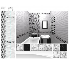 Панель ПВХ Декор УФ «Мозаика» 2,7*0,25 9мм - фото - 3