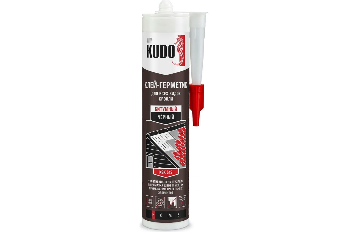 Клей-герметик KUDO HOME битумный для всех видов кровли черный 280 мл KSK-612 - фото - 1