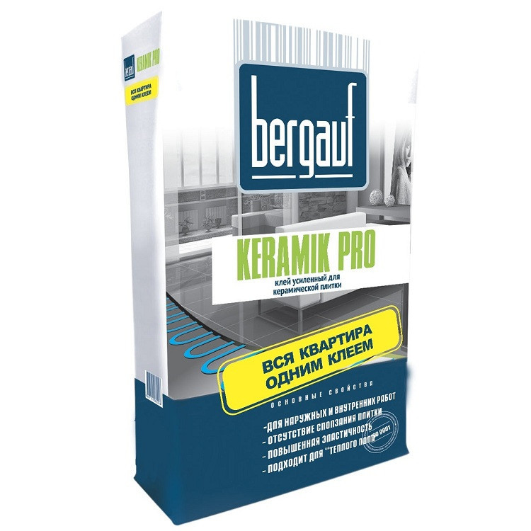Клей усиленный для керамической плитки Бергауф Keramik Pro 25кг (56) - фото - 2