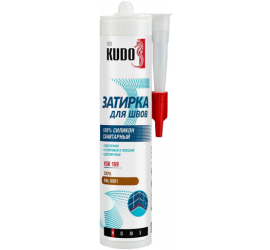 Герметик-затирка для швов KUDO HOME силиконовый санитарный охра RAL 8001 280мл KSK-169 - фото - 4