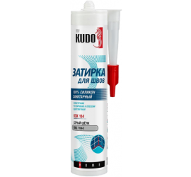 Герметик-затирка для швов KUDO HOME силиконовый санитарный серый шёлк RAL 7044 280мл KSK-164 - фото - 5