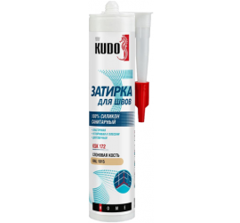 Герметик-затирка для швов KUDO HOME силиконовый санитарный слоновая кость RAL 1015 280мл KSK-172 - фото - 1