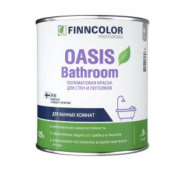 Краска для влажных помещений Oasis Bathroom FINNCOLOR 0,9л белый (база А) - фото - 1