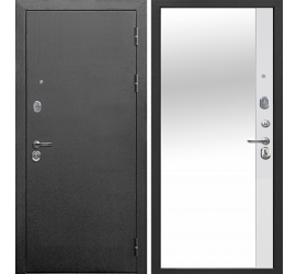 Дверь металлическая Тайга 9 зеркало эмалит белый 2050*960,860 правая,левая - фото - 1