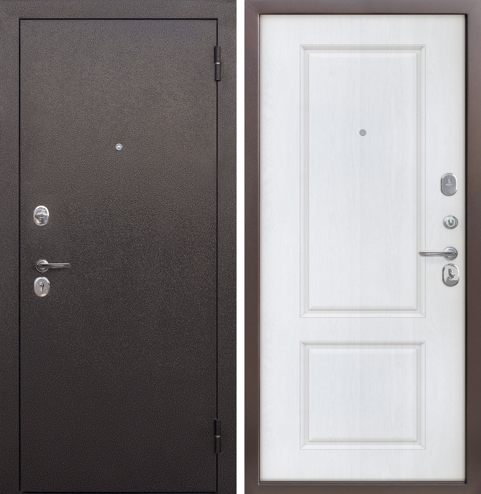 Дверь металлическая Тайга 9 Белый клён 2050*960,860 правая,левая - фото - 1