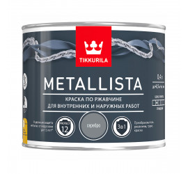 Краска для металла по ржавчине 3в1 Metallista TIKKURILA 0,4 л серебряная - фото - 1