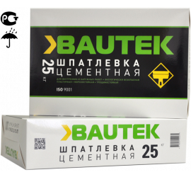 Шпатлёвка цементная 25 кг "Bautek" - фото - 1