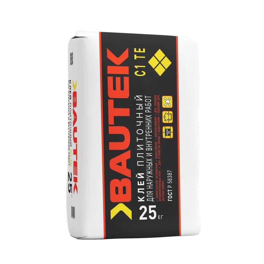 Клей плиточный С1ТЕ 25 кг. Bautek - фото - 1
