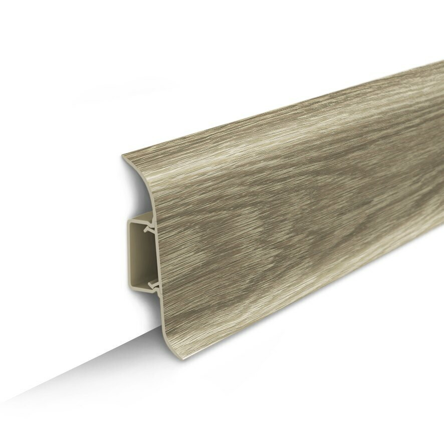 Плинтус напольный с центральной планкой 55мм 2,2м 