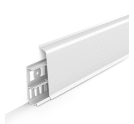 Плинтус напольный с кабель-каналами 85мм 2,2м "Деконика" Белый / 001 - фото - 2