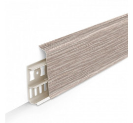 Плинтус напольный с кабель-каналами 85мм 2,2м "Деконика" Дуб латте / 229 - фото - 2