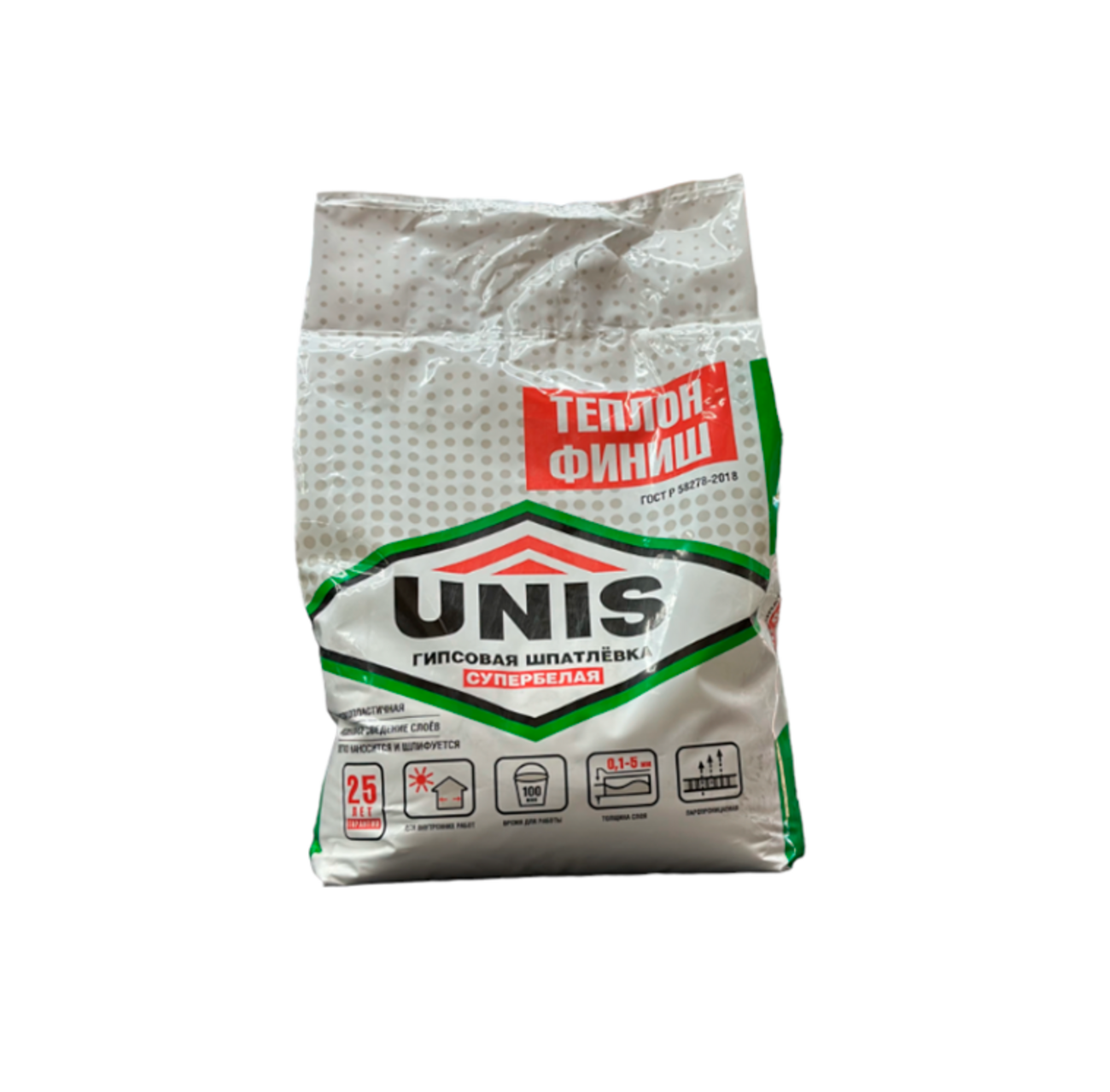 Шпатлевка гипсовая ЮНИС Теплон финишная 5кг - фото - 1