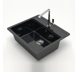 Мойка глянцевая Marrbaxx Z9 Q4 Чёрная, прямоугольная 570x505х200 - фото - 3