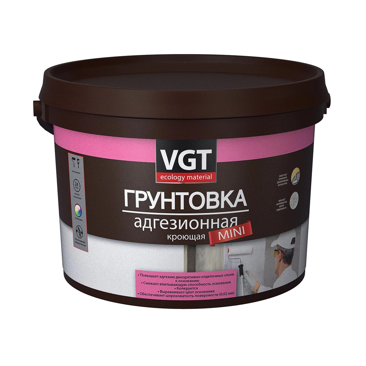 Адгезионная грунтовка под декоративную штукатурку VGT ВД-АК-0301 Mini, 3 кг - фото - 2