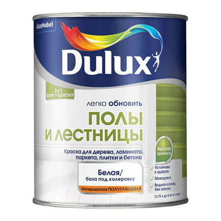Краска грунт для пола DULUX ЛЕГКО ОБНОВИТЬ ПОЛЫ И ЛЕСТНИЦЫ полуглянцевая, база BW 2 л - фото - 5