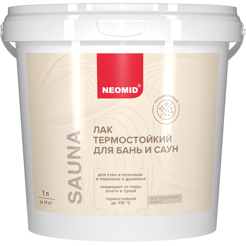 Лак акриловый для бань и саун NEOMID 1 л - фото - 1