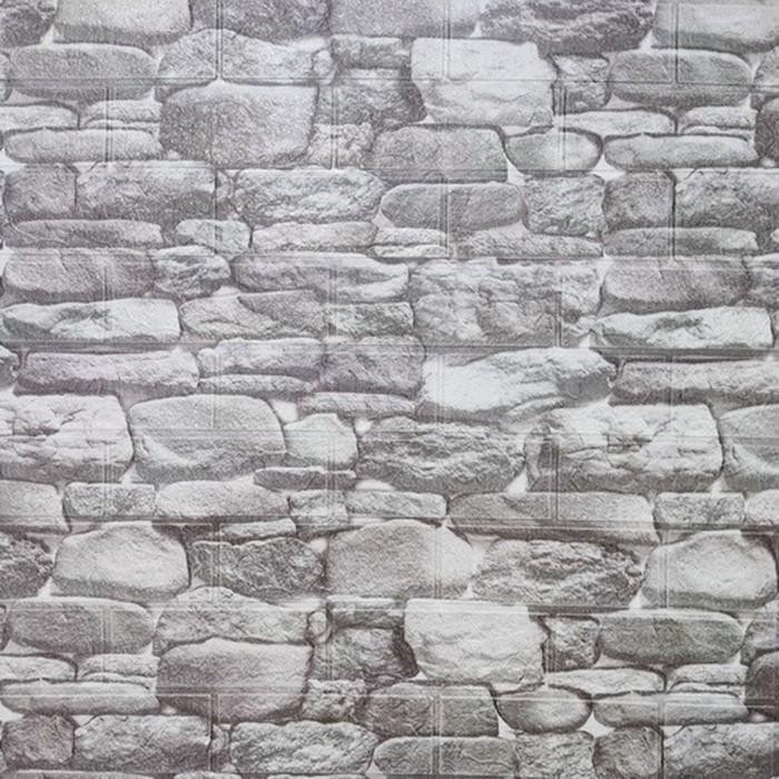 Панель самоклеящиеся 3D Декофикс «Булыжник бело-серый» арт.327 700х770х3,0мм - фото - 1