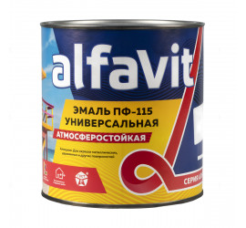 Эмаль ПФ-115 белая, универсальная, глянцевая 2,7 кг "Alfavit" Серия Альфа - фото - 1