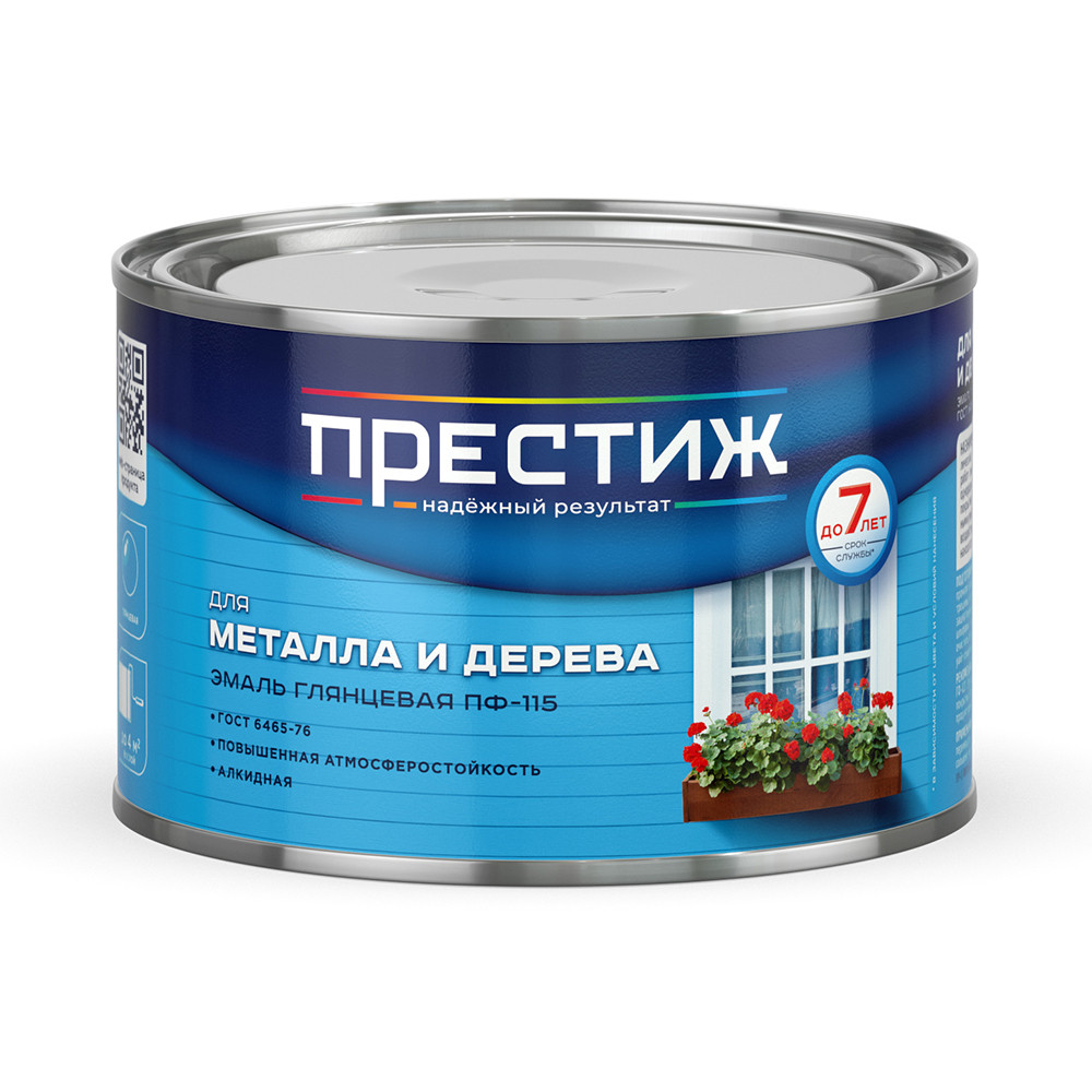 Эмаль ПФ-115 белая, глянцевая Престиж 0,4 кг - фото - 1