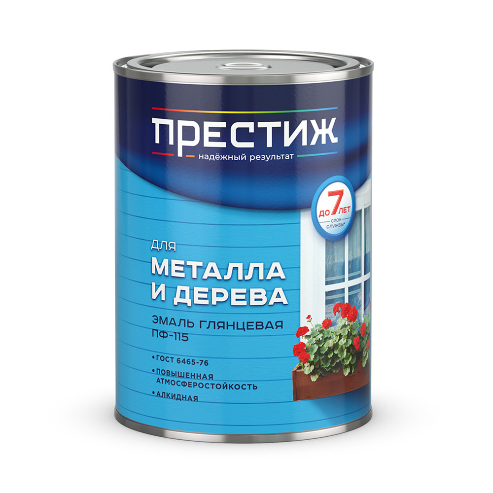 Эмаль ПФ-115 белая, глянцевая Престиж 0,9 кг - фото - 1