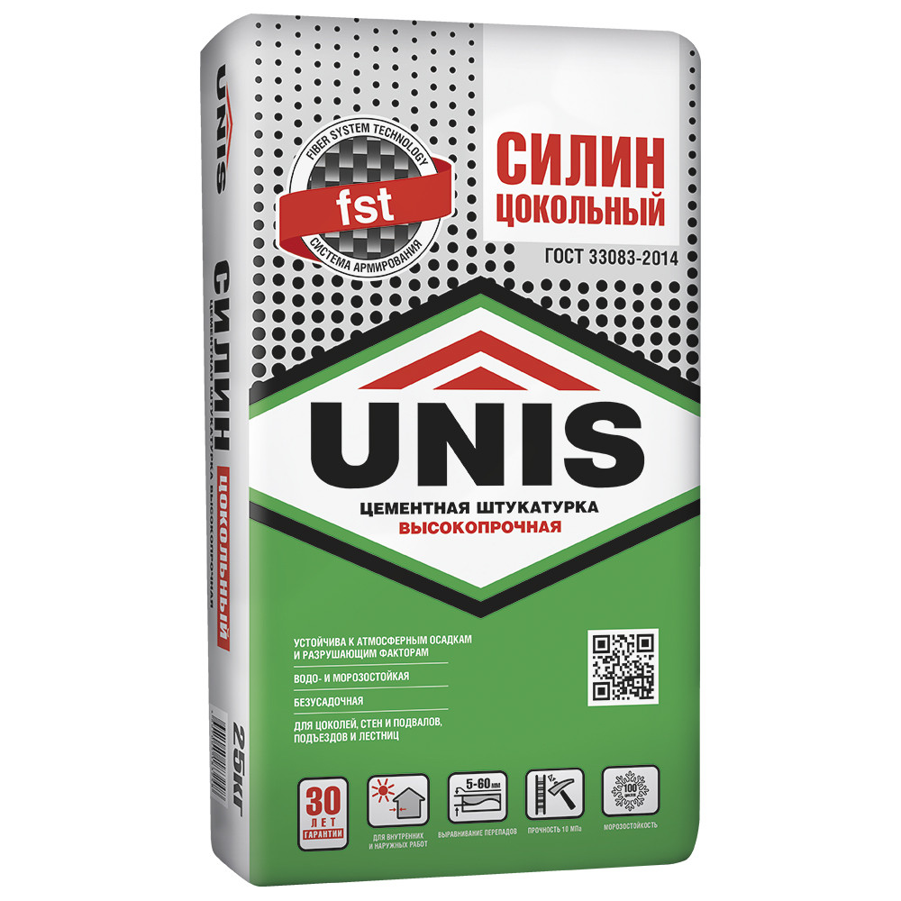 Штукатурка цементная Юнис Силин цокольный 25кг - фото - 1
