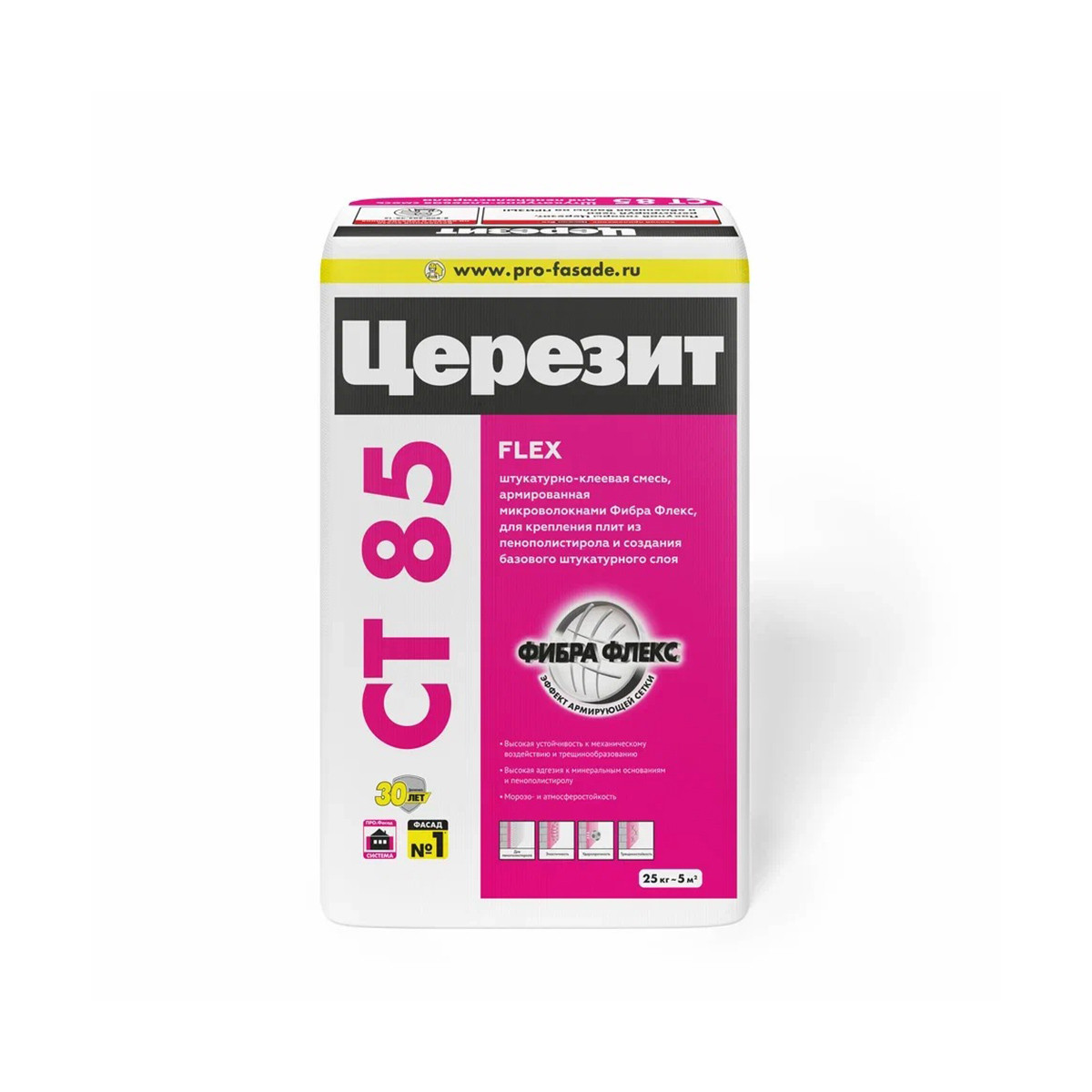 Клей для теплоизоляции Церезит (Ceresit) CT 85 Flex, 25 кг - фото - 2