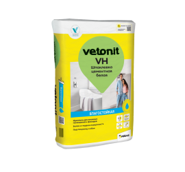 Шпаклевка цементная супербелая "Vetonit VH" 20кг - фото - 3