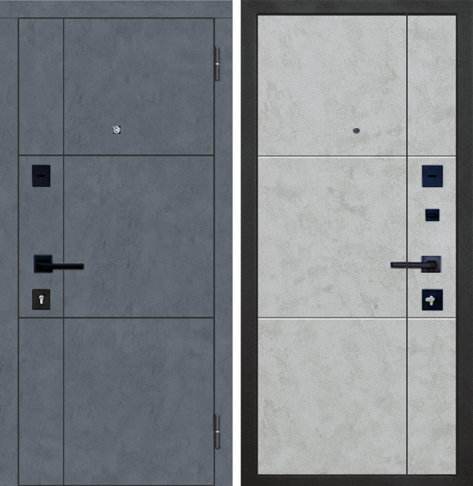 Дверь металлическая Статус Plus МДФ/МДФ бетон графит/бетон светлый 2050*860 правая (1648281) - фото - 1