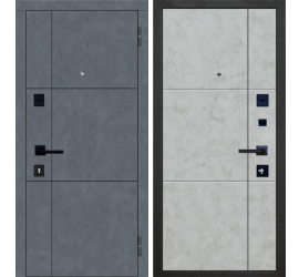 Дверь металлическая Статус Plus МДФ/МДФ бетон графит/бетон светлый 2050*860 правая (1648281) - фото - 1