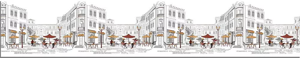 	Листовая декоративная панель пластиковая Уличное кафе 3 м																																																		 - фото - 1