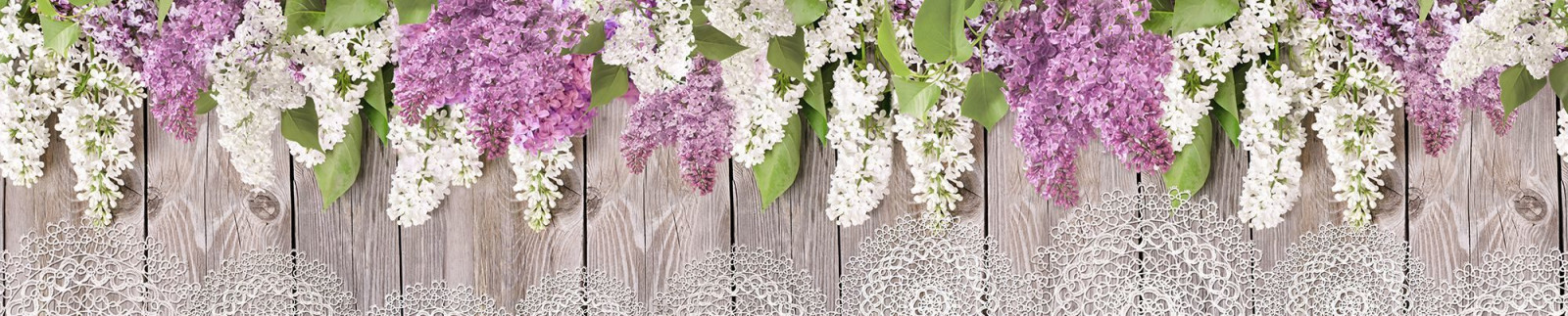 Листовая декоративная панель пластиковая Серпантин Сирень фотопечать 3 м																										 - фото - 1