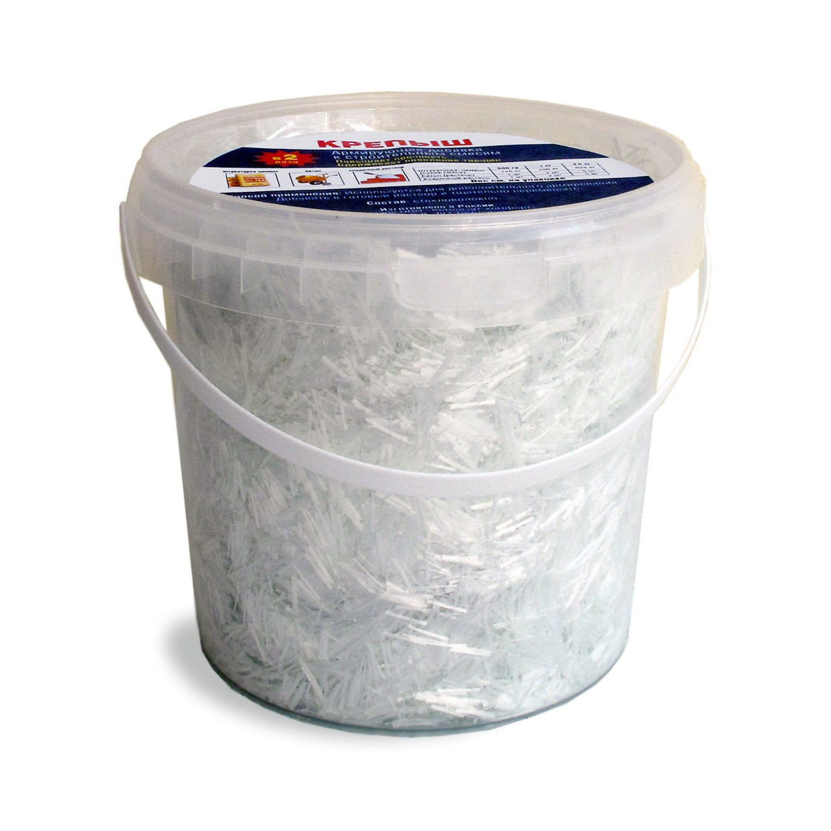 Фиброволокно армирующее Крепыш, для штукатурных смесей и бетона 1кг - фото - 1