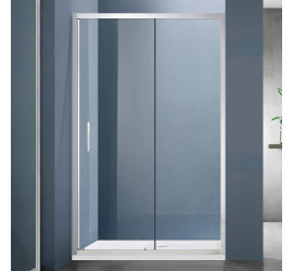 Душевое ограждение SANTREK AQUA Lea- DF-1200-C-Brushed 1200*1850 Прямое стекло Прозр 5мм, профиль Сатин - фото - 1