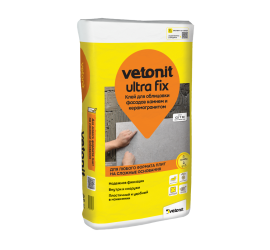 Клей плиточный "Vetonit ultra fix" эластичный 25кг (беспылевой, С2 T S1) - фото - 2