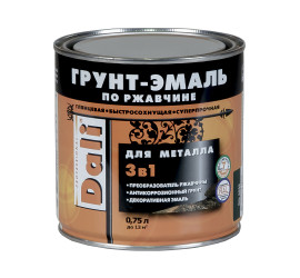 Грунт-эмаль по ржавчине "DALI" 3в1 коричневая ( RAL8017) 0,75 л "Рогнеда" - фото - 3