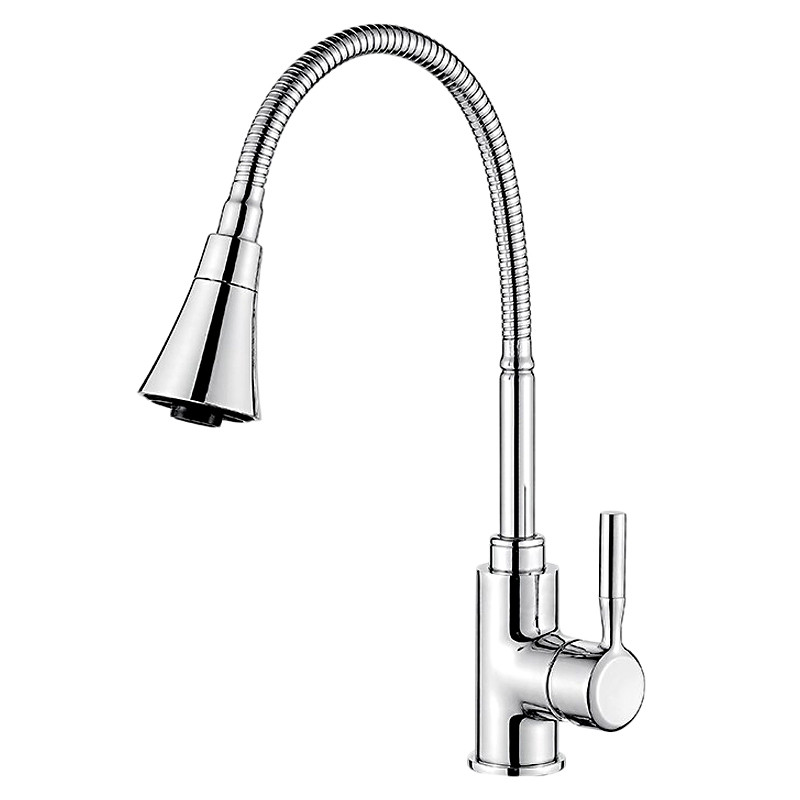 L4199 Смеситель для кухни Ledeme D.35 с гибким изливом, на гайке (хром) - фото - 1