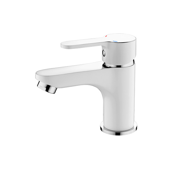 L1003W Смеситель для умывальника Ledeme шар d.35 (белый/хром) - фото - 1